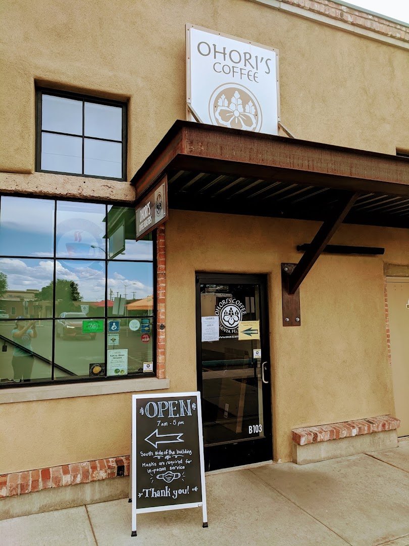 Storefront of Ohori's Coffee Roasters, Luna Location, specialty coffee shop in Santa Fe