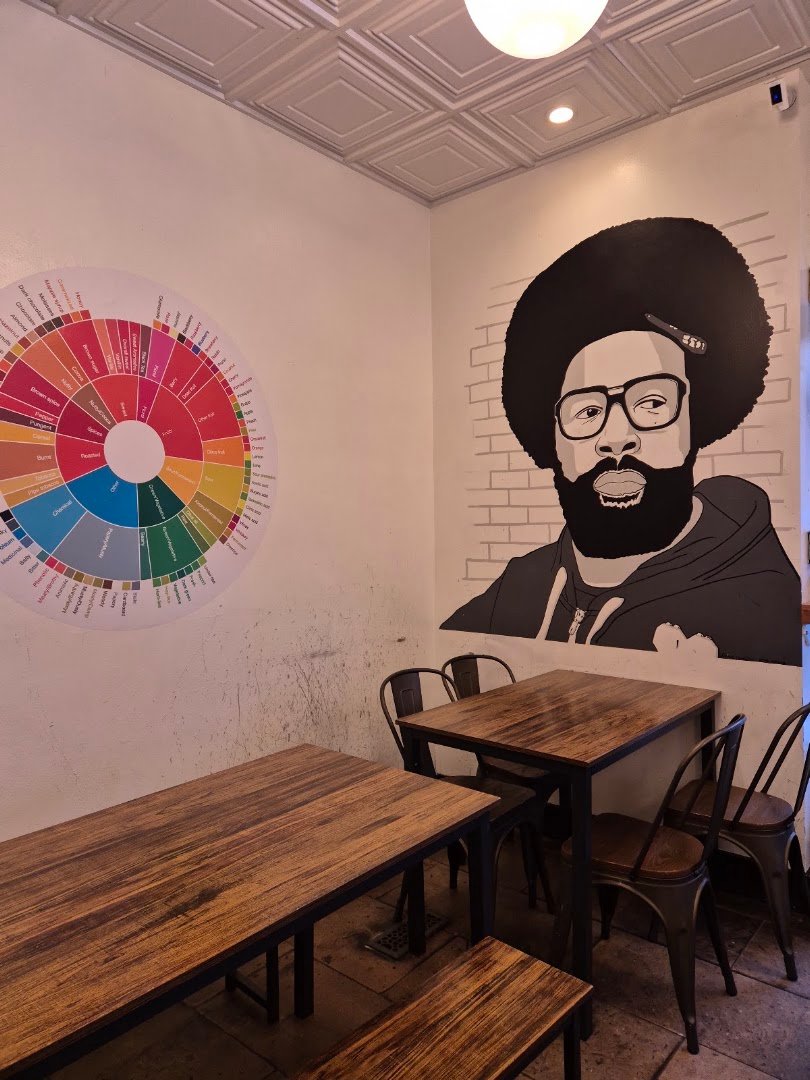 Interior of Brown Street Coffee, specialty coffee shop in Philadelphia