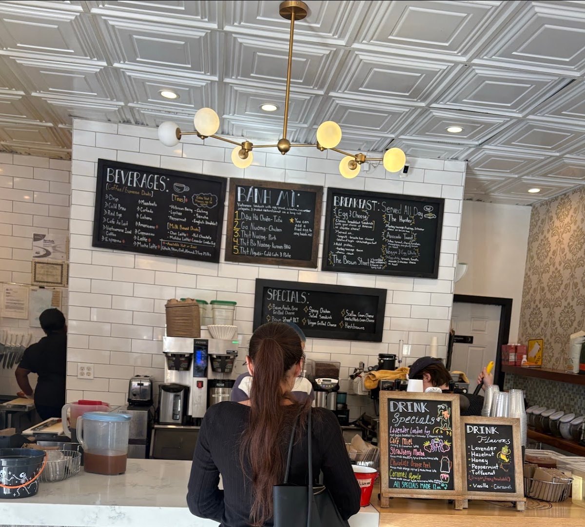 Interior of Brown Street Coffee, specialty coffee shop in Philadelphia