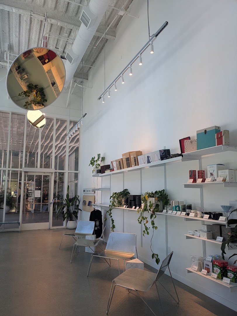 Interior of Highwire Coffee Roasters, specialty coffee shop in Oakland