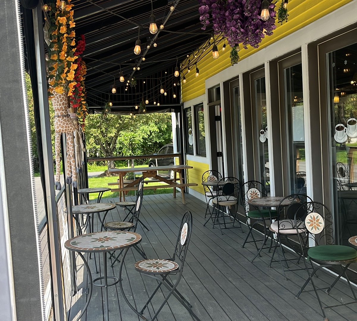 Storefront of GiraKofi, specialty coffee shop in Stowe