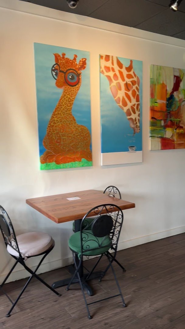 Interior of GiraKofi, specialty coffee shop in Stowe