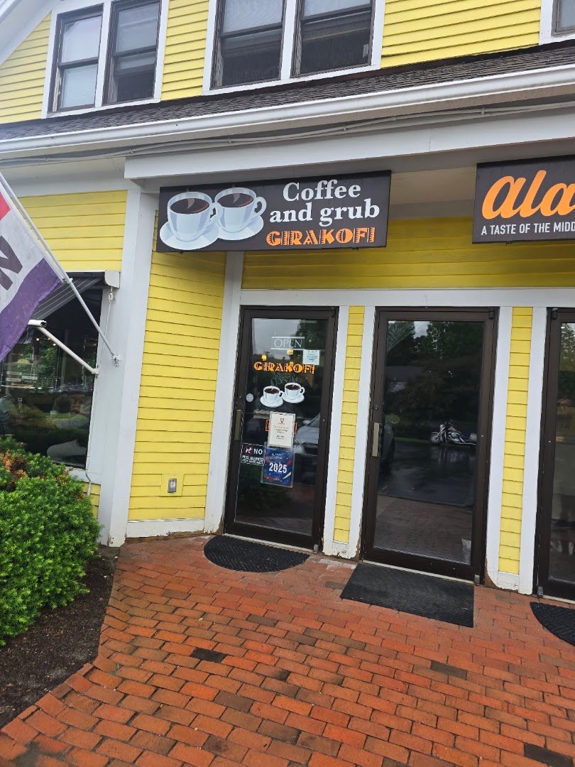 Storefront of GiraKofi, specialty coffee shop in Stowe