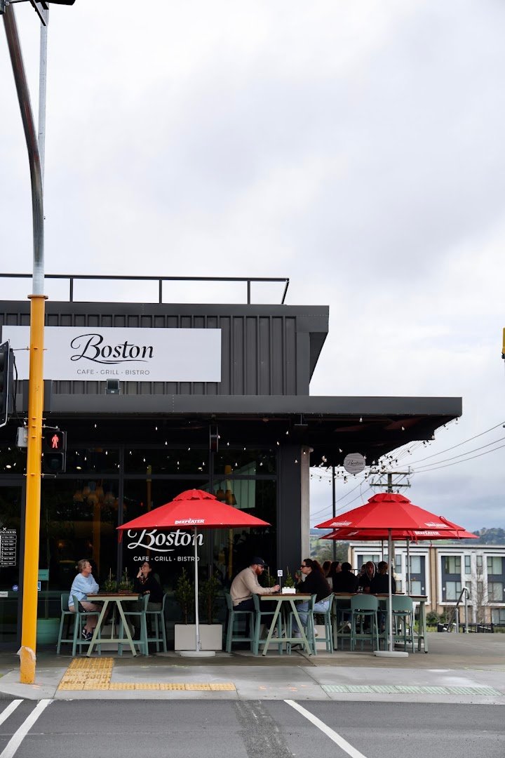 Storefront of Boston Cafe, Grill & Bistro, specialty coffee shop in Auckland