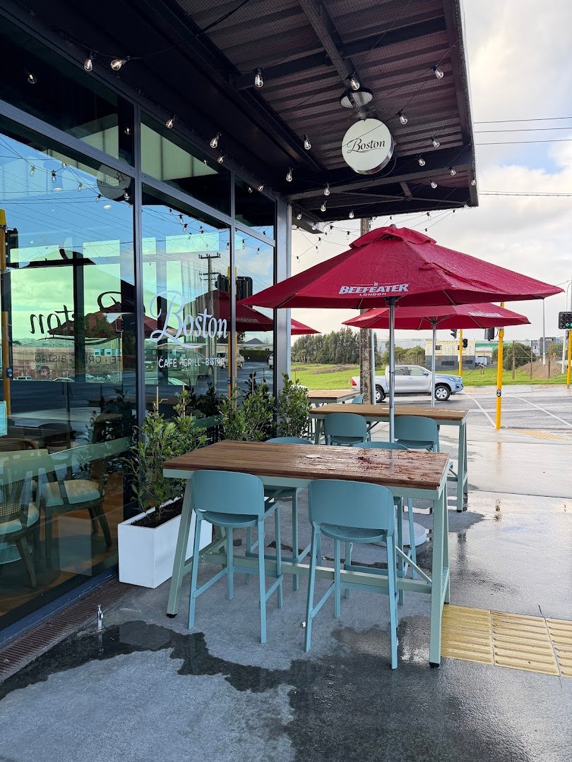 Storefront of Boston Cafe, Grill & Bistro, specialty coffee shop in Auckland