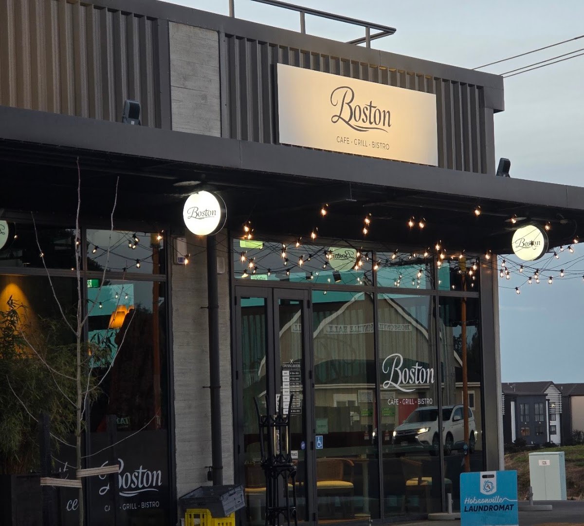 Storefront of Boston Cafe, Grill & Bistro, specialty coffee shop in Auckland