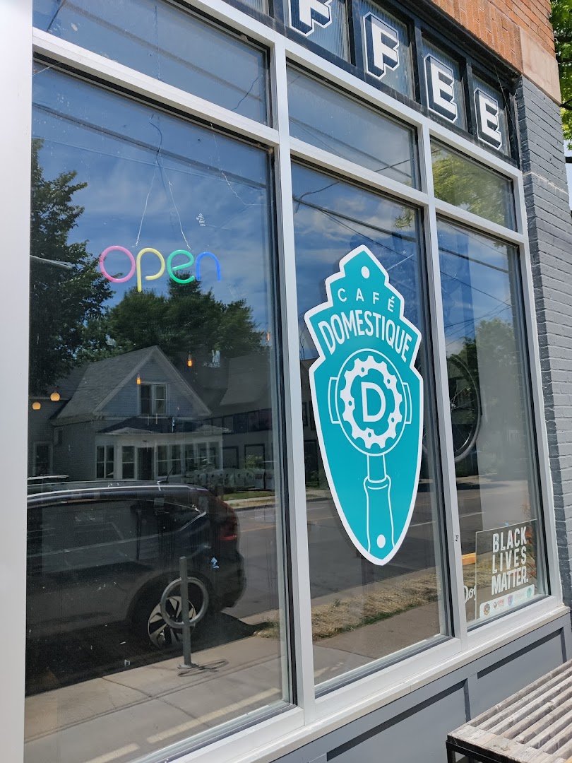 Storefront of Cafe Domestique - Willy Street, specialty coffee shop in Madison