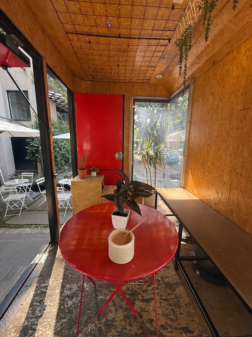 Interior of LOU Brew Bar, specialty coffee shop in Mexico City