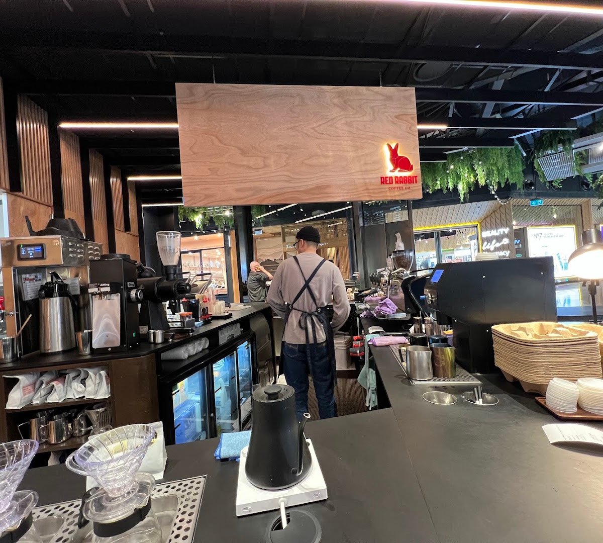 Interior of Red Rabbit Coffee, specialty coffee shop in Auckland