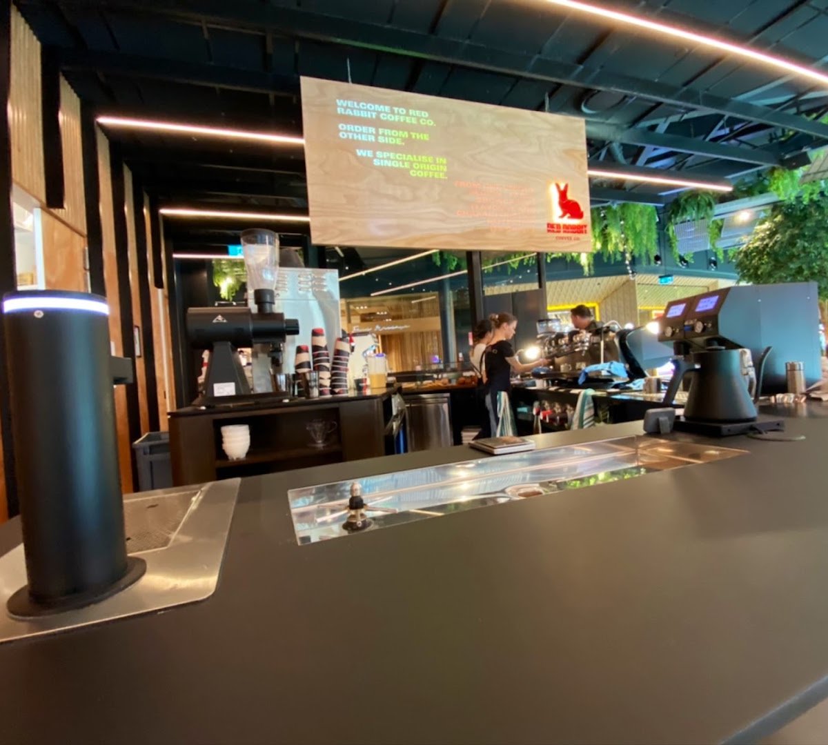 Interior of Red Rabbit Coffee, specialty coffee shop in Auckland