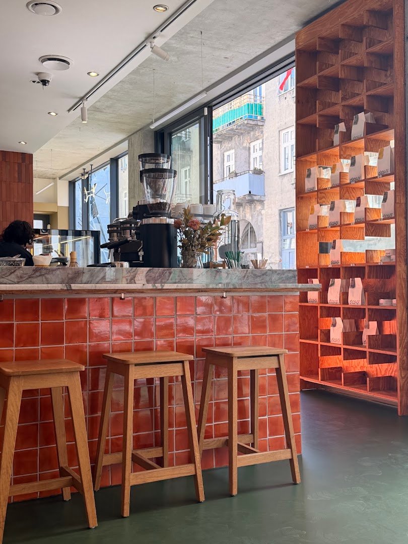 Interior of Mała Kawiarnia, specialty coffee shop in Warsaw