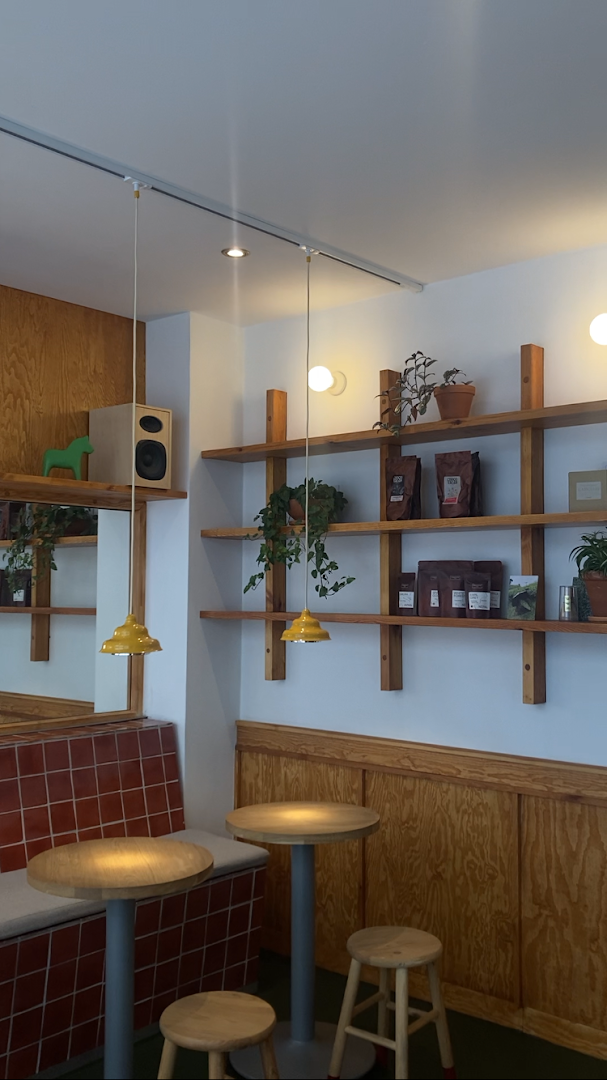 Interior of Mała Kawiarnia, specialty coffee shop in Warsaw