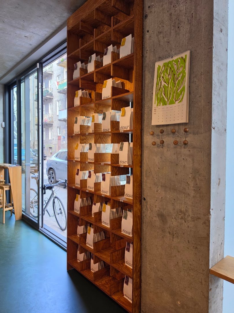 Interior of Mała Kawiarnia, specialty coffee shop in Warsaw