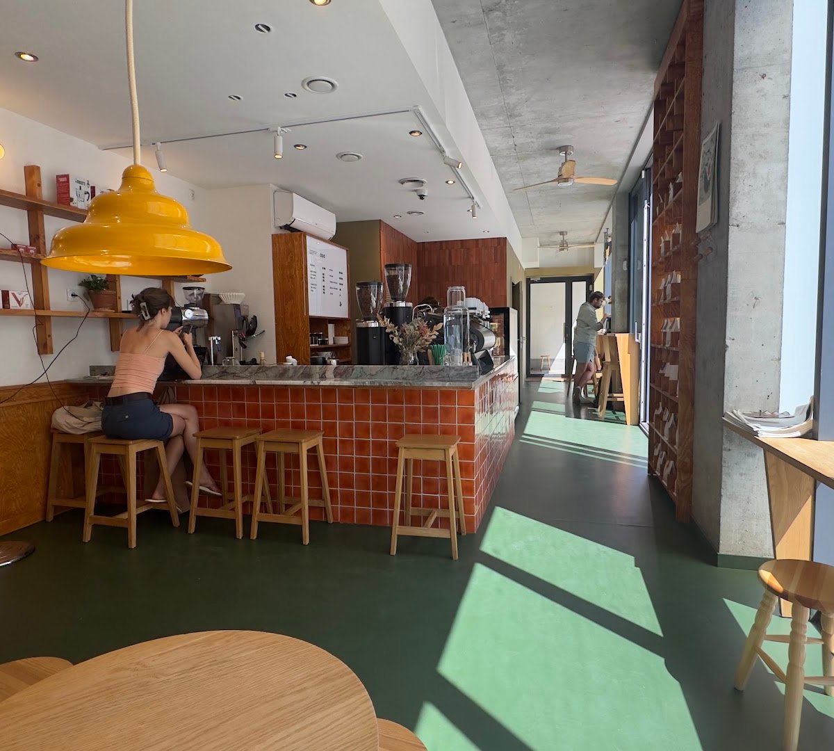 Interior of Mała Kawiarnia, specialty coffee shop in Warsaw