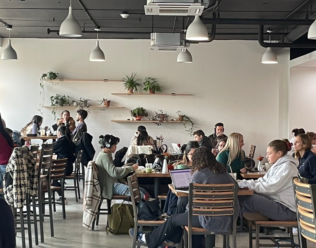 Interior of FairPour Coffee Roasters, specialty coffee shop in Ithaca