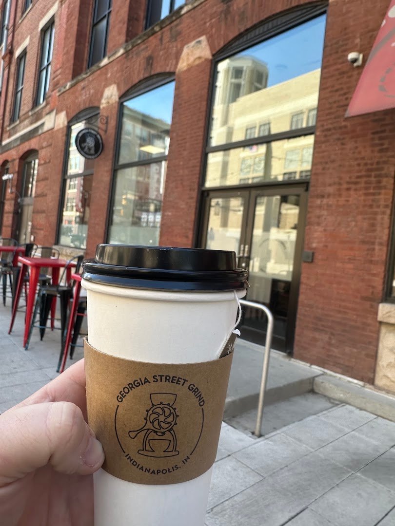 Coffee at Georgia Street Grind, specialty coffee shop in Indianapolis
