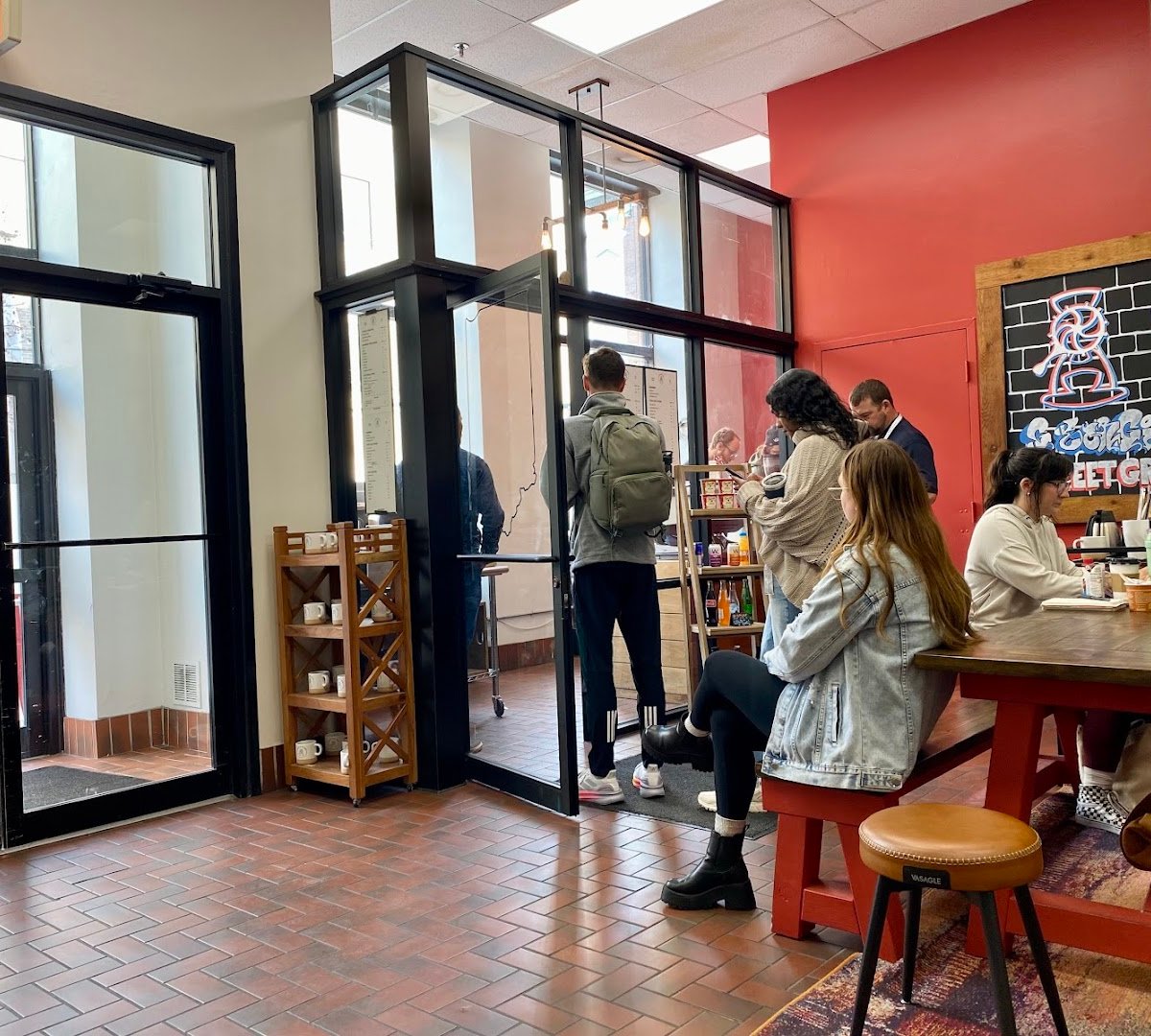 Interior of Georgia Street Grind, specialty coffee shop in Indianapolis