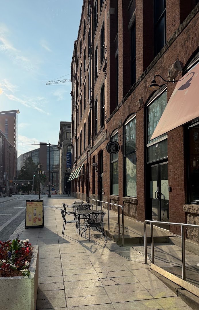 Storefront of Georgia Street Grind, specialty coffee shop in Indianapolis