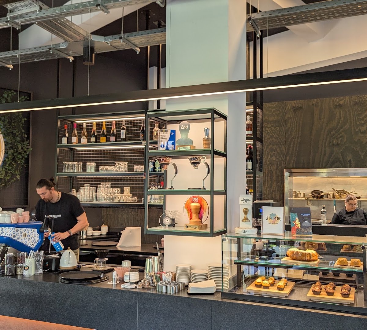 Interior of Roasting Warehouse Athens, specialty coffee shop in Athens