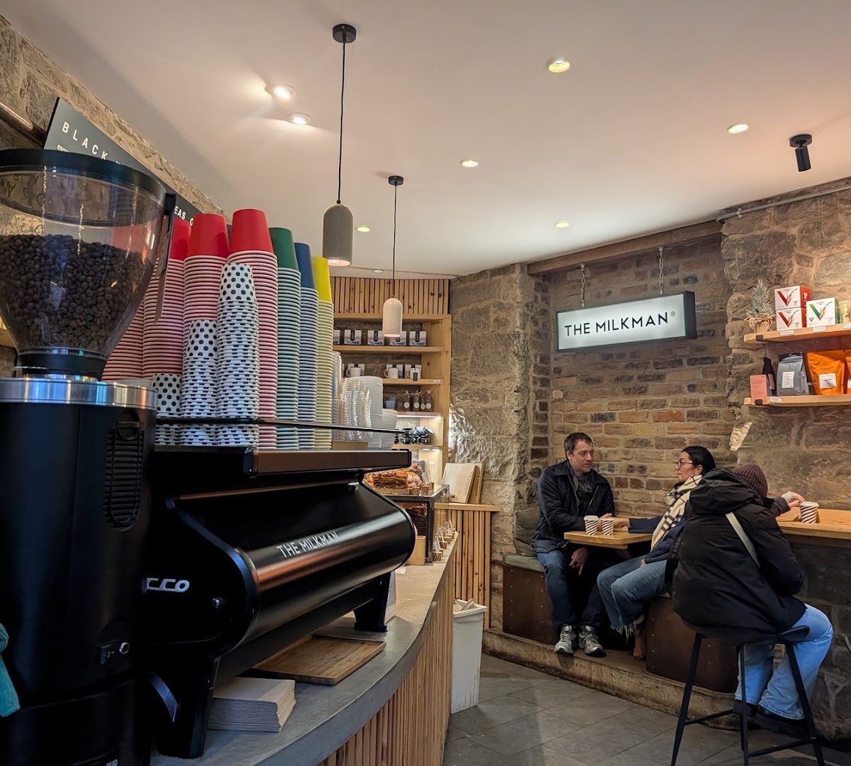 Interior of The Milkman, specialty coffee shop in Edinburgh