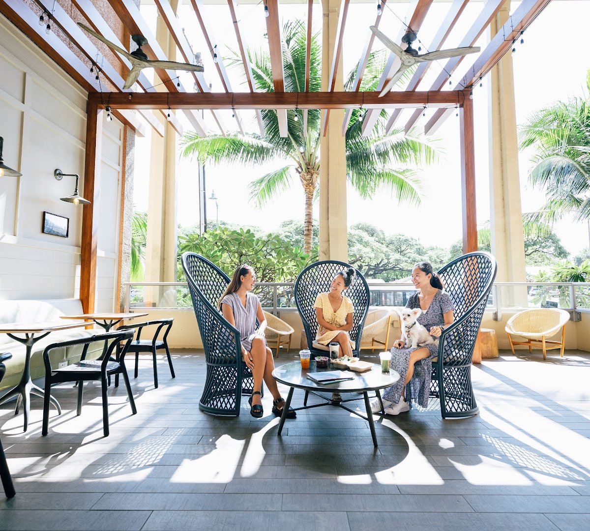 Interior of Knots Coffee Roasters. at Queen Kapiolani Hotel, specialty coffee shop in Honolulu
