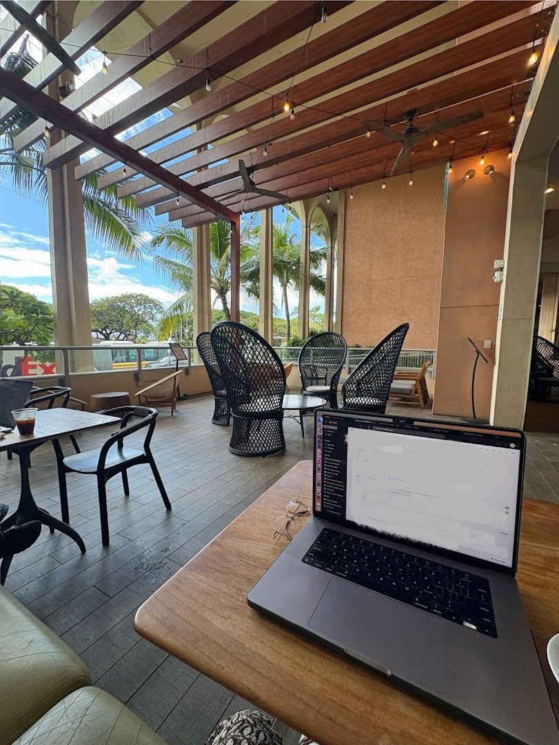 Interior of Knots Coffee Roasters. at Queen Kapiolani Hotel, specialty coffee shop in Honolulu