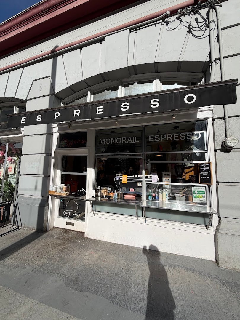 Storefront of Monorail Espresso, specialty coffee shop in Seattle