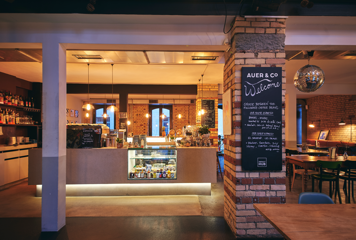 Interior of Auer & Co., specialty coffee shop in Zurich