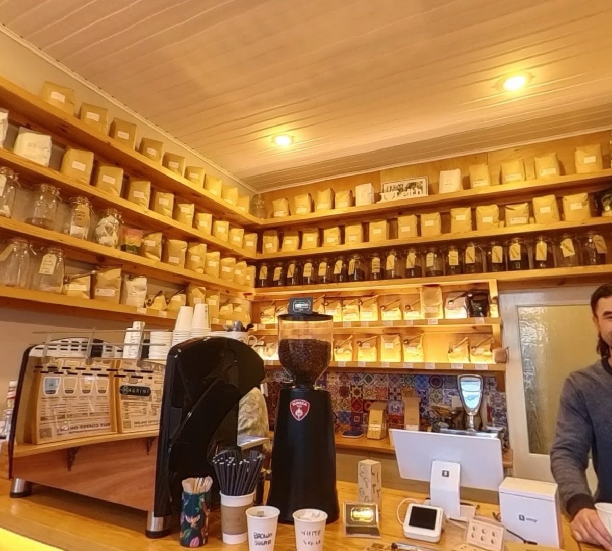 Interior of Little Havana Coffee Store, specialty coffee shop in Edinburgh