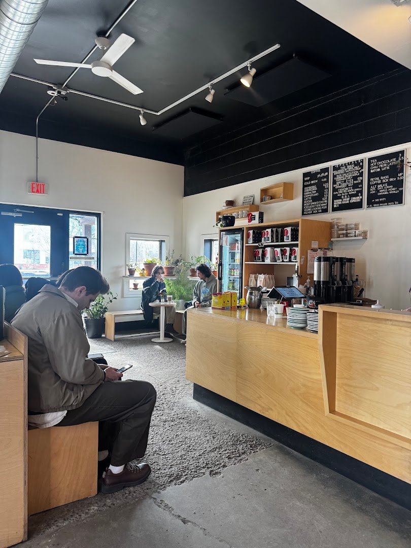 Interior of Ugly Duck Coffee, specialty coffee shop in Rochester