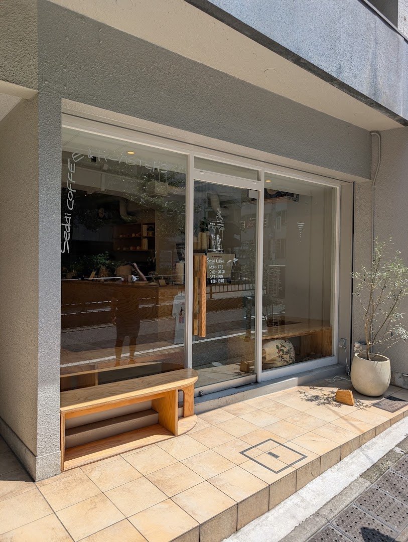 Storefront of Sedai Coffee and Roasters, specialty coffee shop in Tokyo