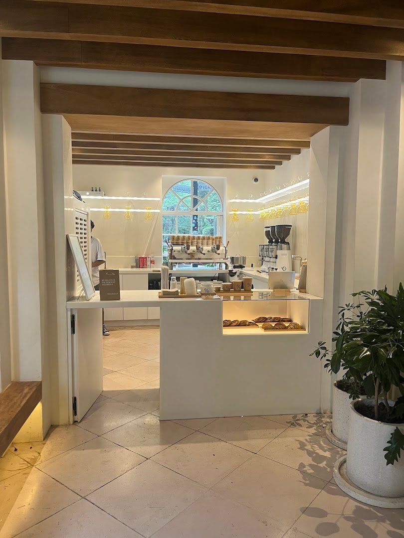 Interior of % ARABICA, specialty coffee shop in Mexico City