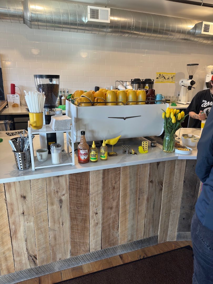 Interior of yellowbird coffee bar NE, specialty coffee shop in Minneapolis