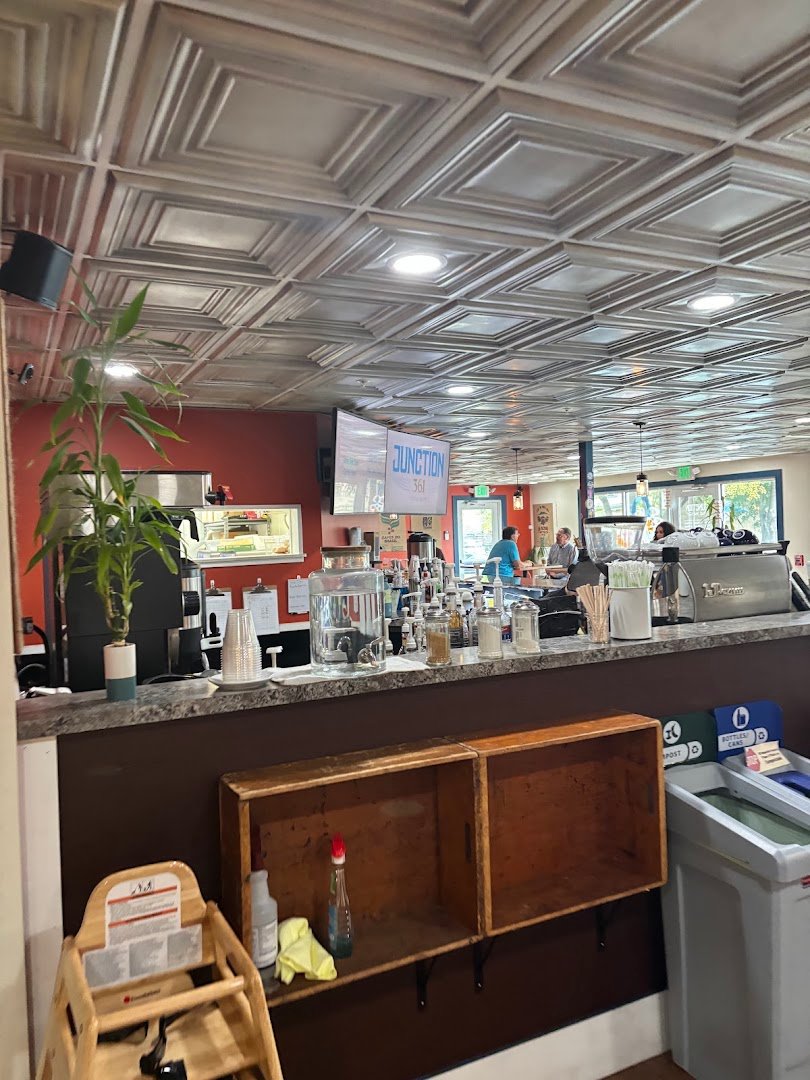 Interior of Junction361, specialty coffee shop in Rochester