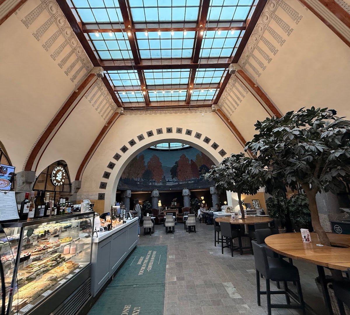 Interior of Robert's Coffee Jugend, specialty coffee shop in Helsinki