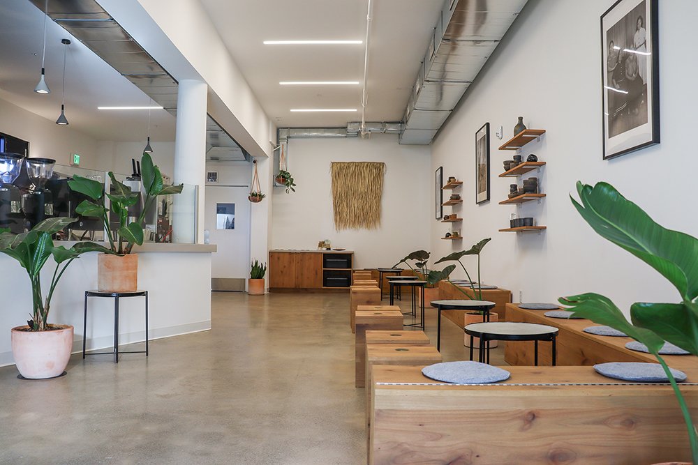 Interior of Proyecto Diaz Coffee, specialty coffee shop in Oakland