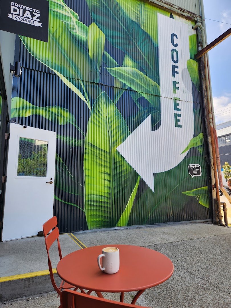 Storefront of Proyecto Diaz Coffee, specialty coffee shop in Oakland