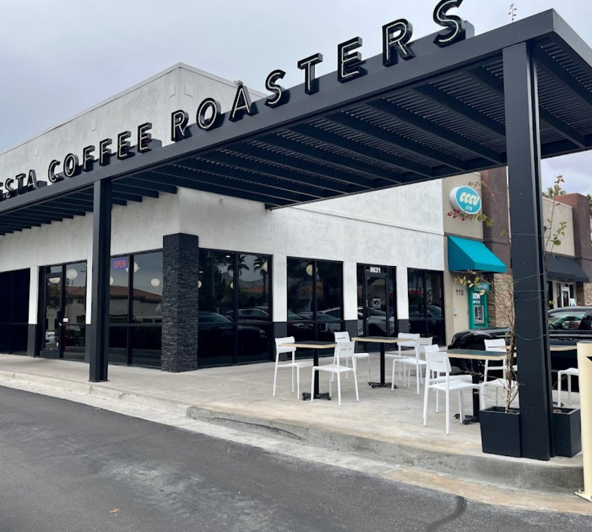Storefront of Vesta Coffee Roasters, specialty coffee shop in Las Vegas