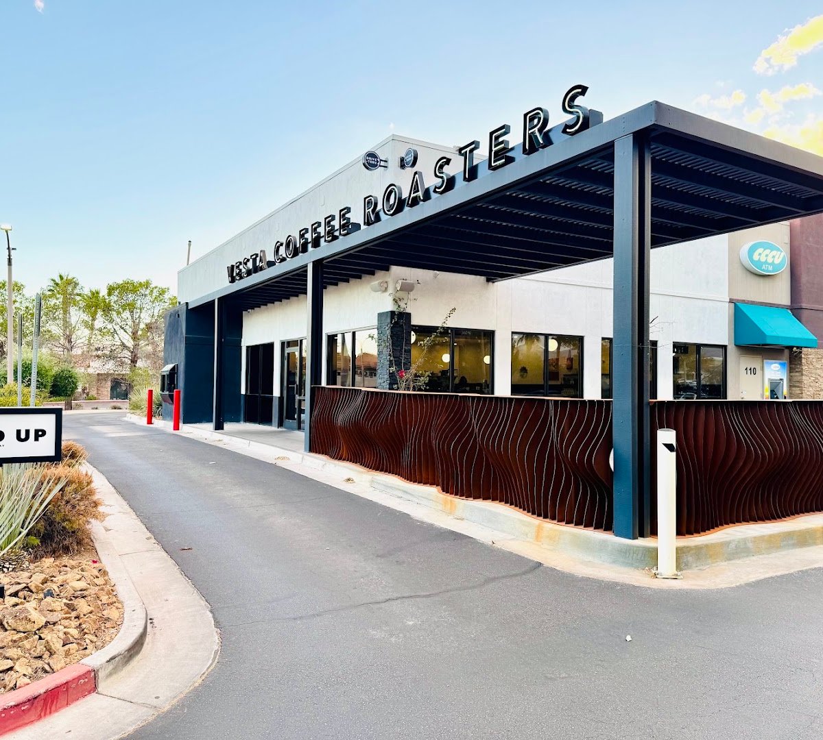 Storefront of Vesta Coffee Roasters, specialty coffee shop in Las Vegas