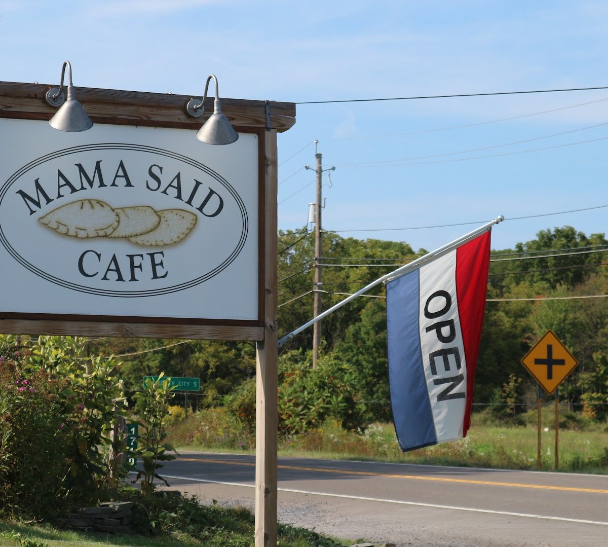 Signage at Mama Said Hand Pies Cafe - Ulysses, specialty coffee shop in Ithaca