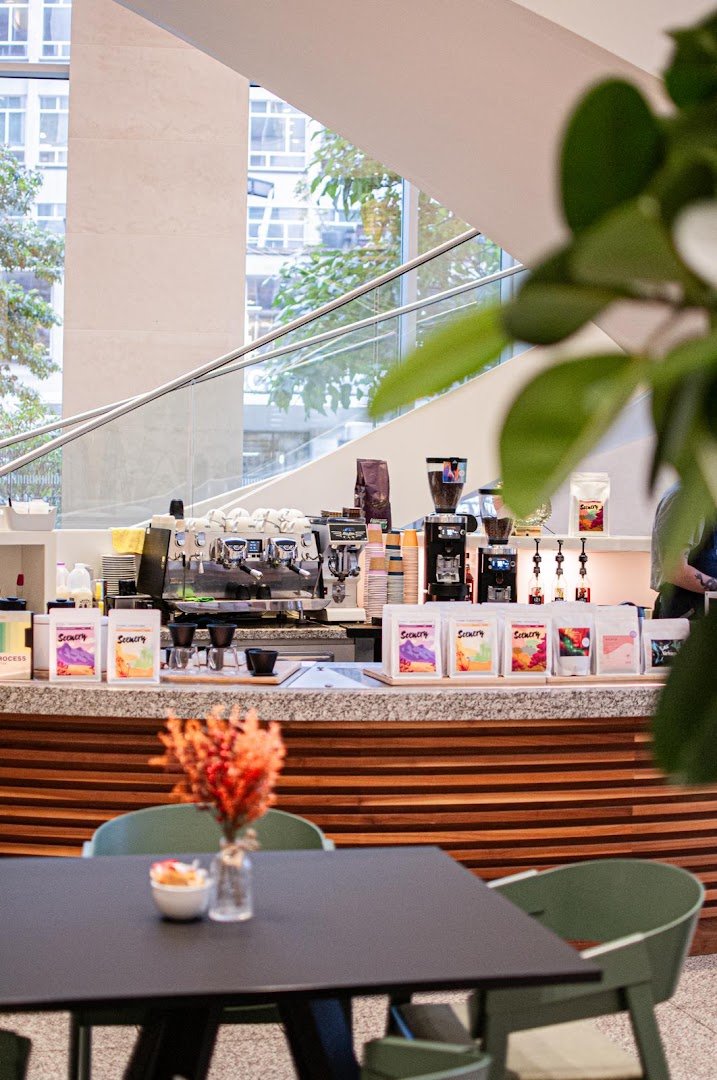 Interior of Atrium Coffee, specialty coffee shop in Manchester