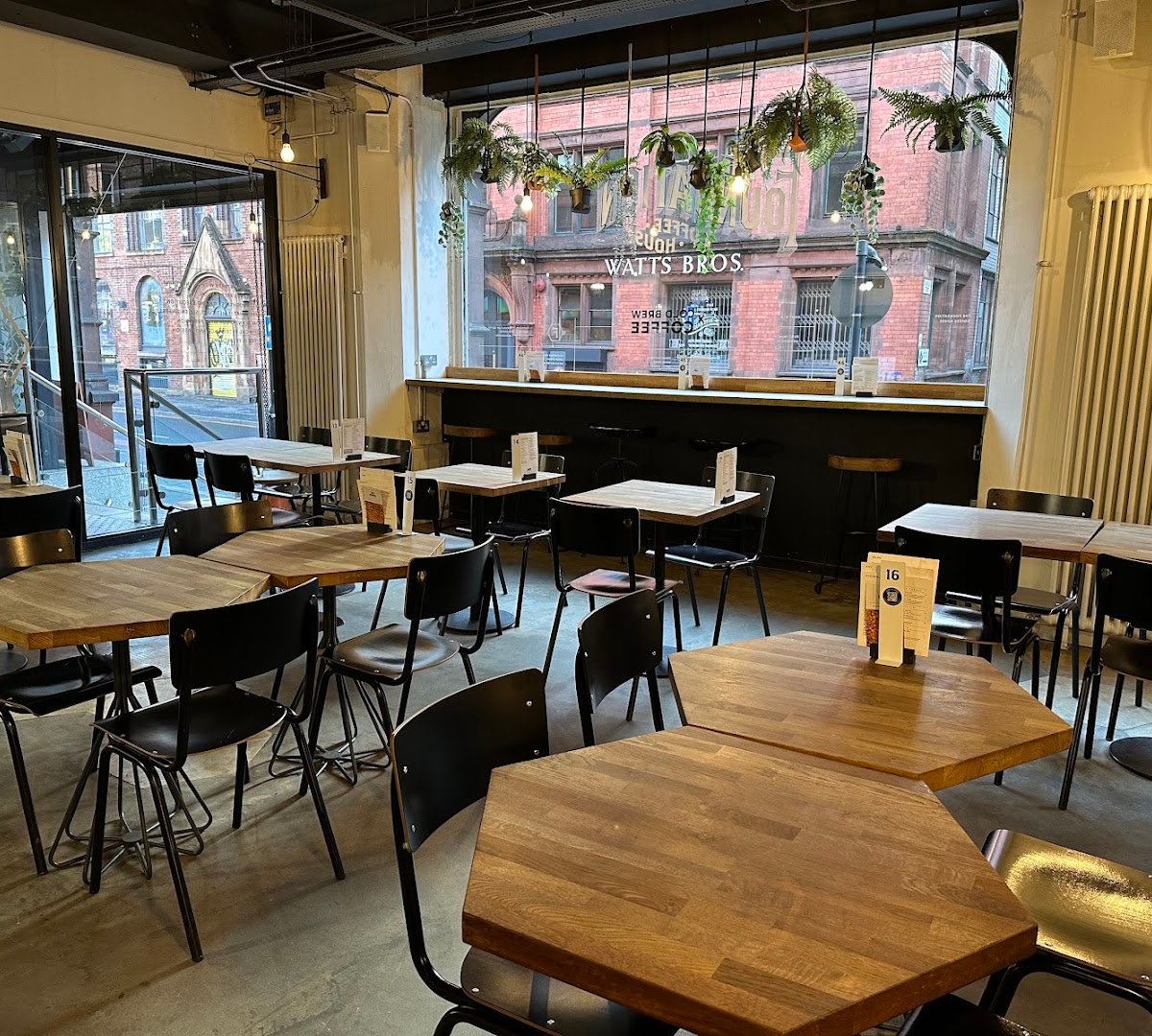 Interior of Foundation Coffee House, specialty coffee shop in Manchester