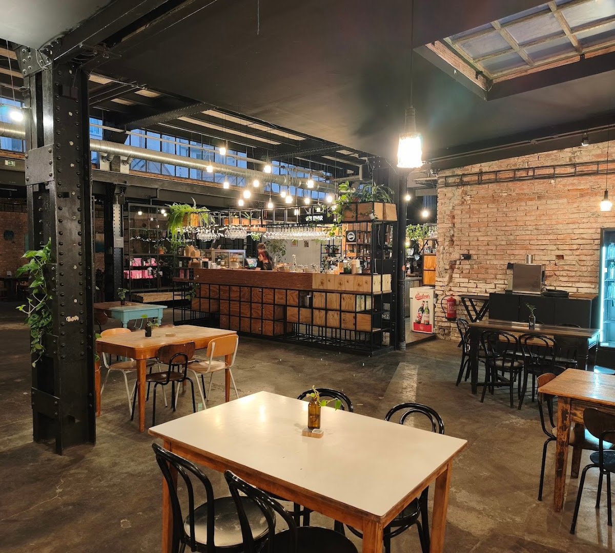 Interior of VNITROBLOCK, specialty coffee shop in Prague