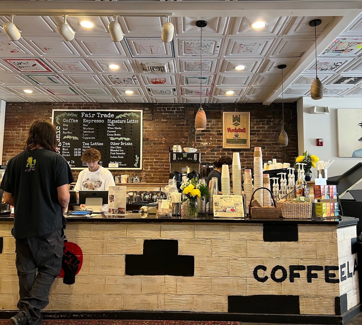 Interior of Coffeelands, specialty coffee shop in Worcester