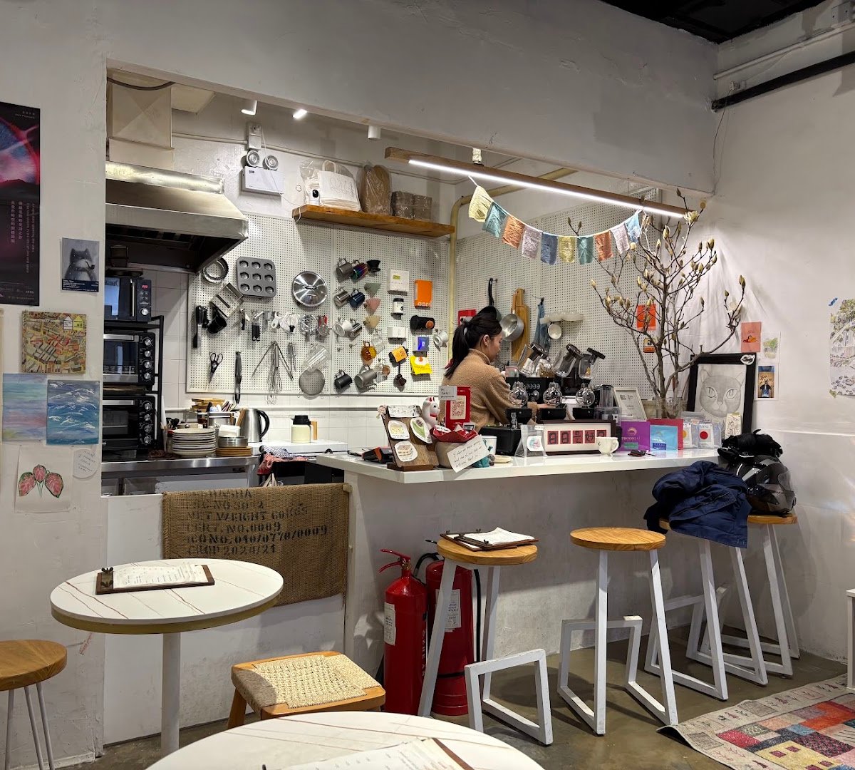 Interior of Lazzy Project, specialty coffee shop in Hong Kong