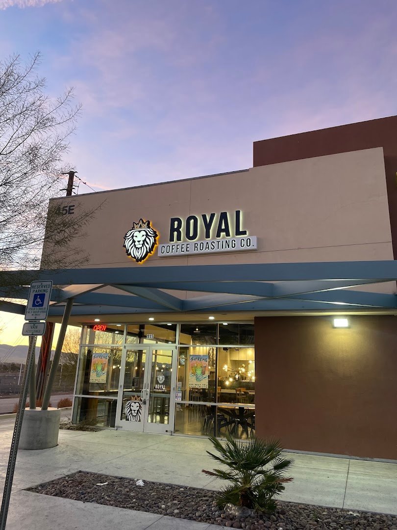 Storefront of Royal Coffee Roasting, specialty coffee shop in Las Vegas