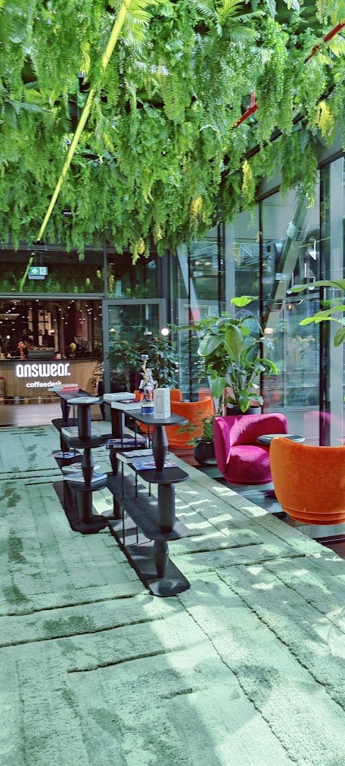 Interior of Coffeedesk Kawiarnia Answear Concept Store, specialty coffee shop in Warsaw