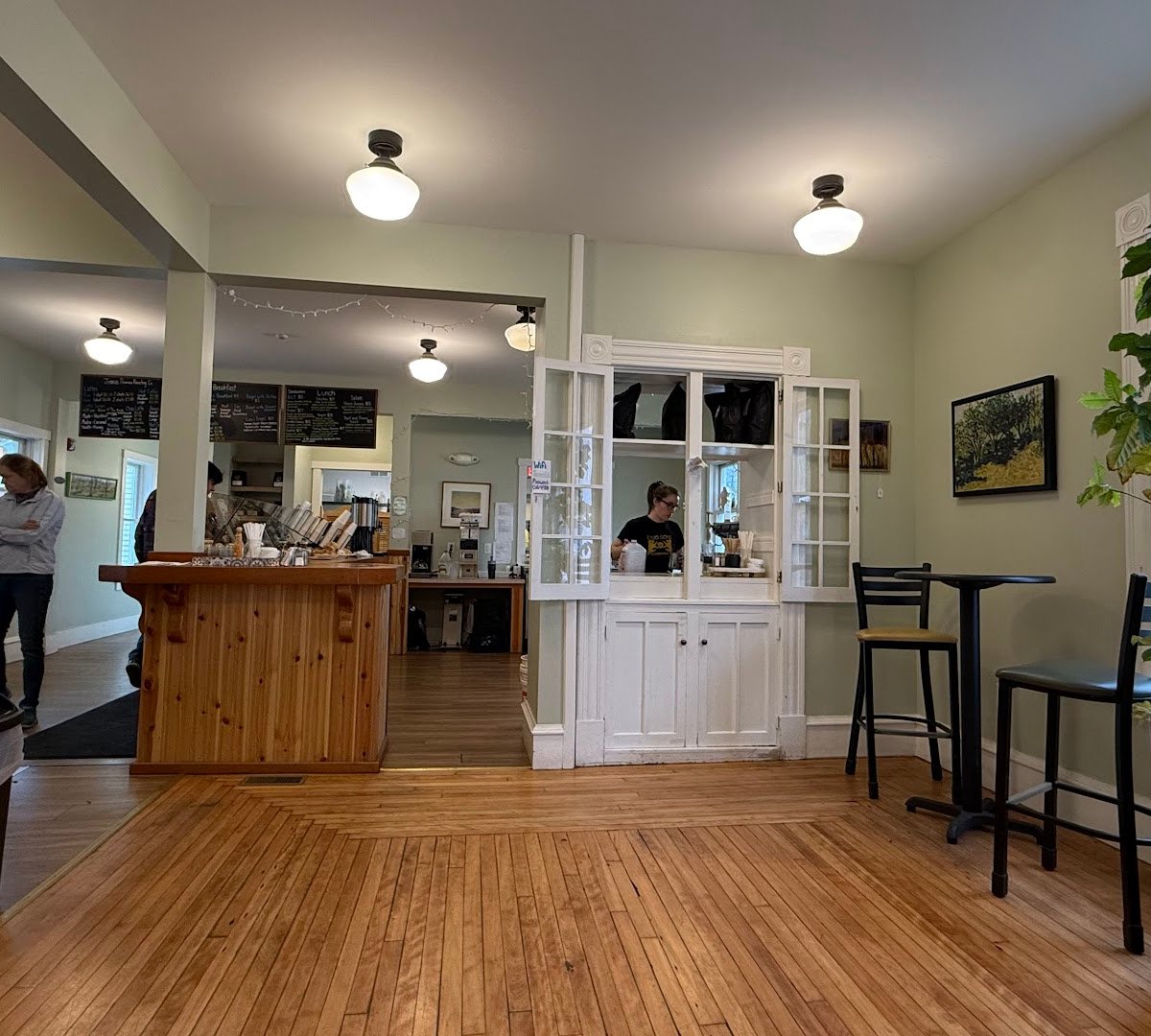 Interior of Jenna's Coffee House - Two Sons Bakehouse, specialty coffee shop in Stowe