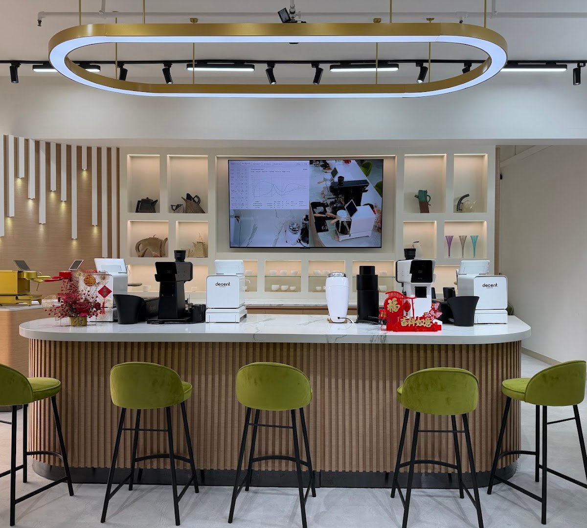 Interior of The Factory Cafe at Decent Espresso, specialty coffee shop in Hong Kong