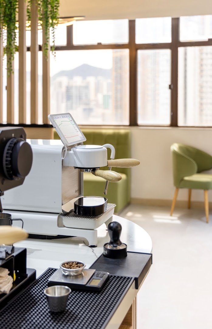 Interior of The Factory Cafe at Decent Espresso, specialty coffee shop in Hong Kong